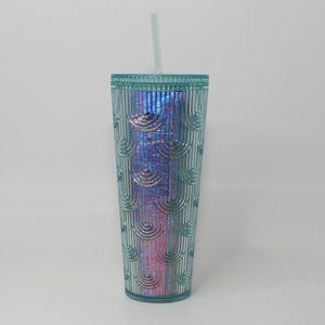 Starbucks Scaled Tumbler Iridescent Mermaid Cold Cup Straw Venti Spring 2022